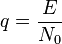 q = \frac{E}{N_0}