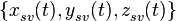 \{x_{sv}^{{}}(t),y_{sv}^{{}}(t),z_{sv}^{{}}(t)\}