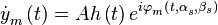 \dot{y}_{m}^{{}}\left( t \right)= Ah\left( t \right) e_{{}}^{i\varphi _{m}^{{}}\left( t, \alpha _{s}^{{}},\beta _{s} \right)}