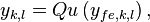 y_{k,l} = Qu \left( y_{fe,k,l} \right),